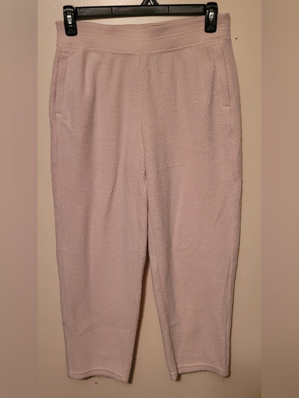 Patagonia Women's Pink Fleece Pull-On cropped shearling Pants M Elastic Waist